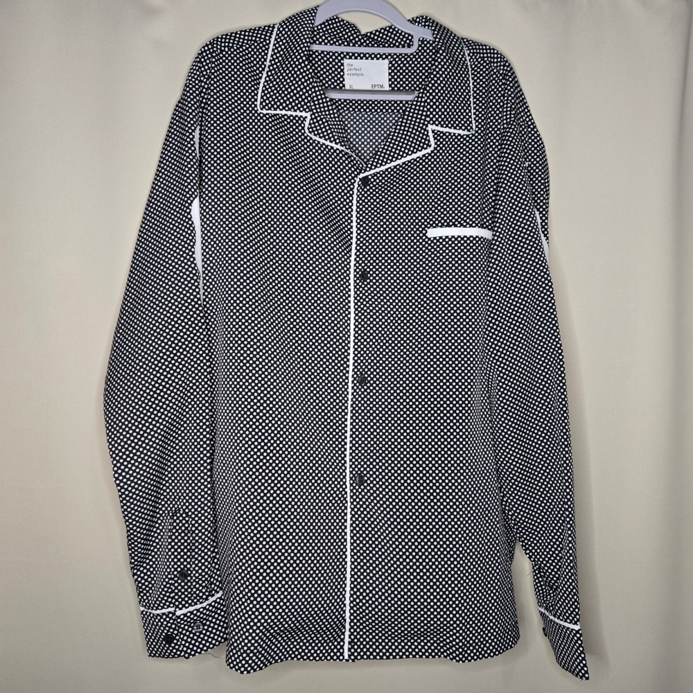 EPTM The Perfect Example Drip Polka Dot Long Sleeve Button Up Shirt‎ XL